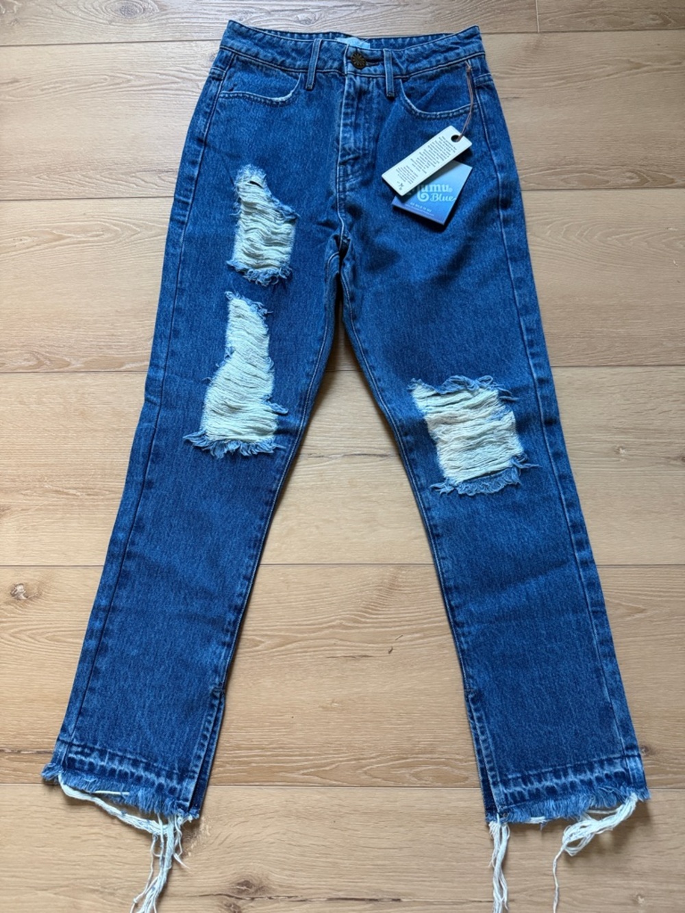 NWT Show Me Your MuMu Distressed Straight Leg Jeans